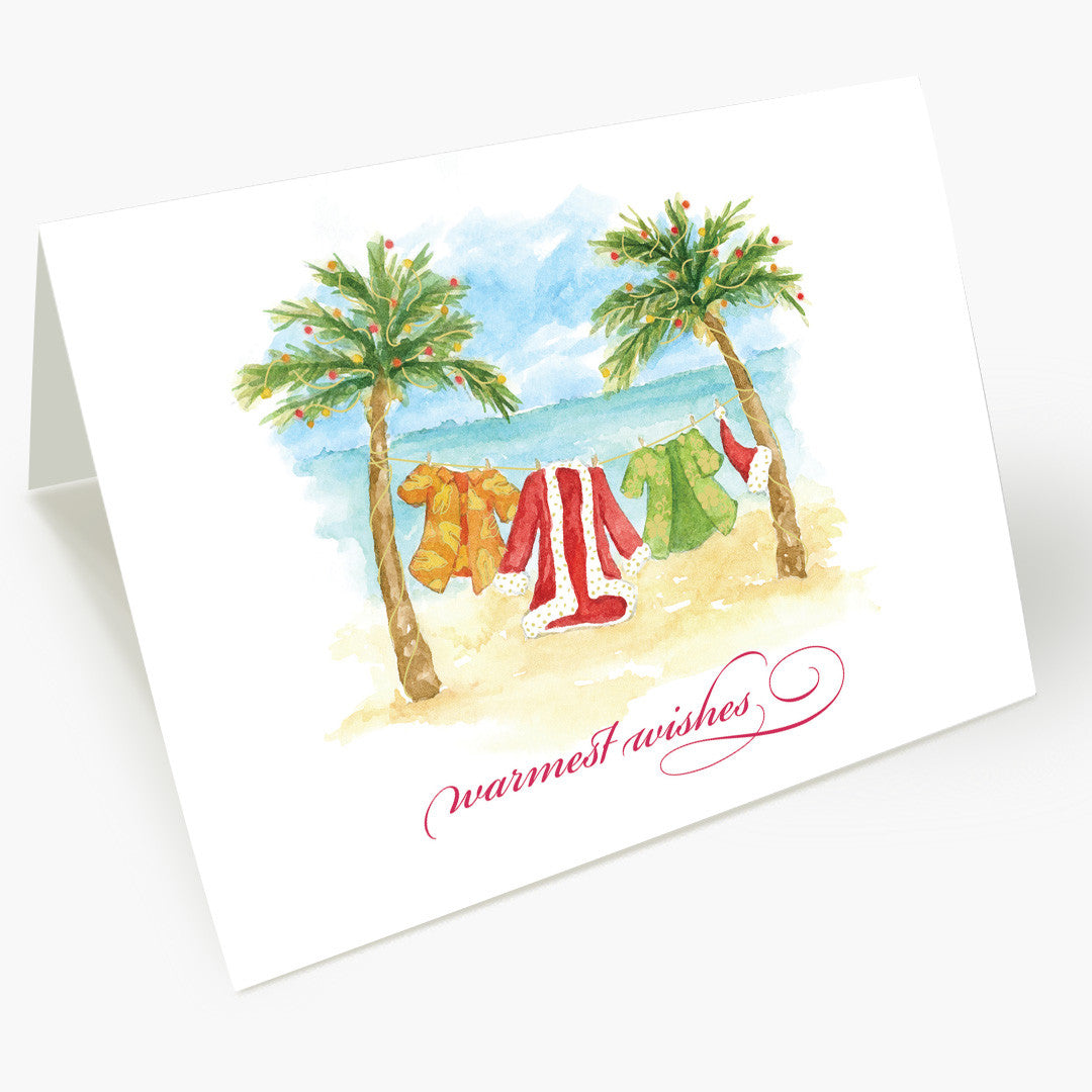 Warm Weather Clothes Christmas Card