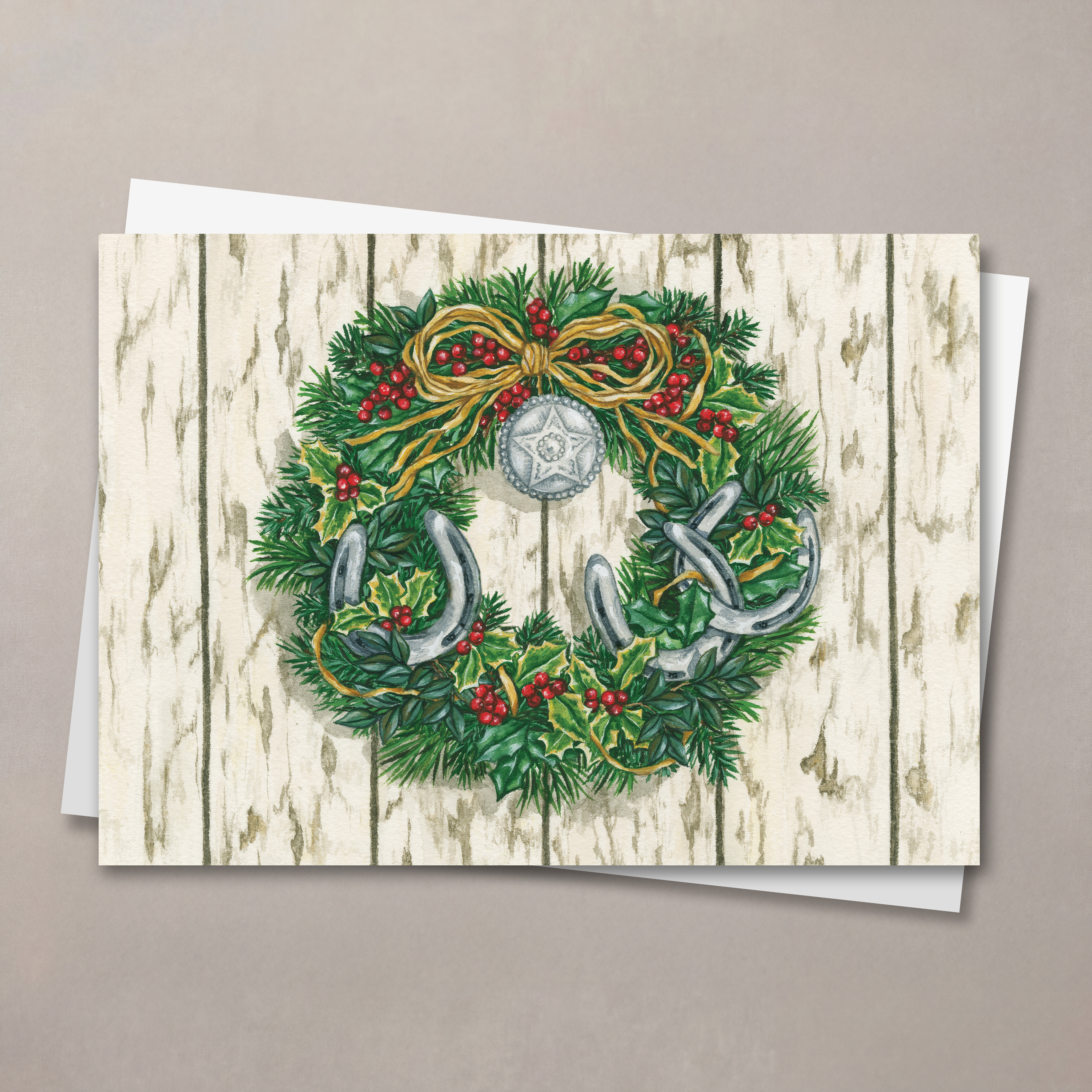 Western Wreath Christmas Card