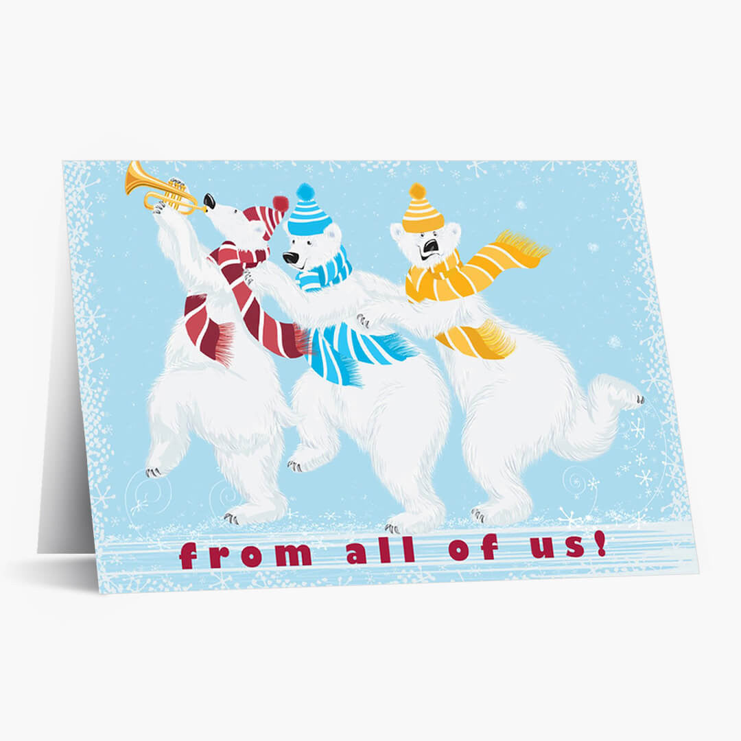 Whimsical Polar Bears Holiday Card