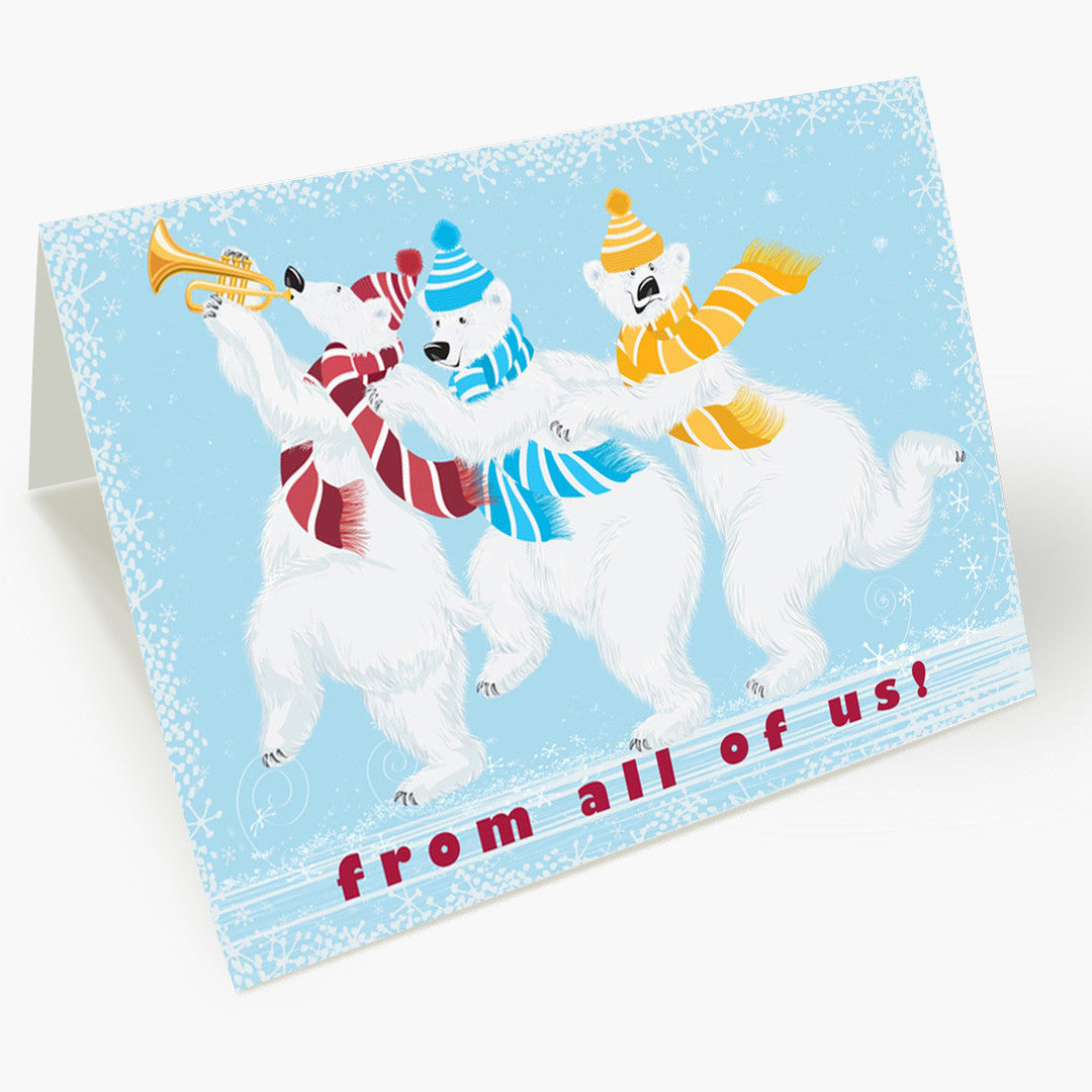 Whimsical Polar Bears Holiday Card