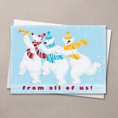 Whimsical Polar Bears Holiday Card