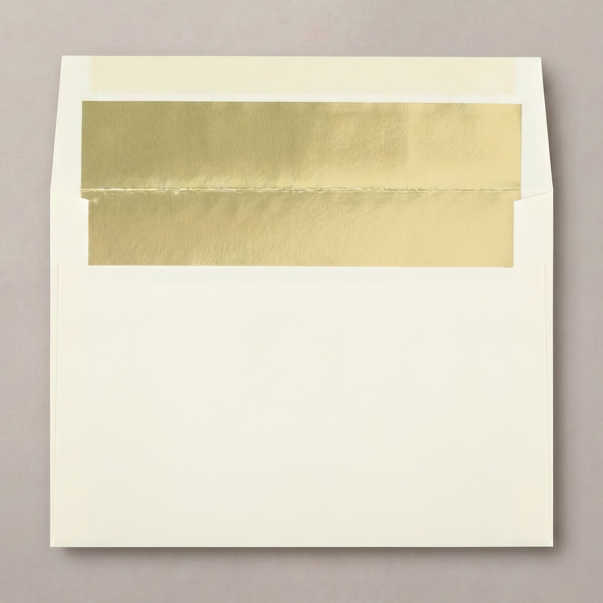 Ecru Gummed Envelopes - Gold Lined - Included