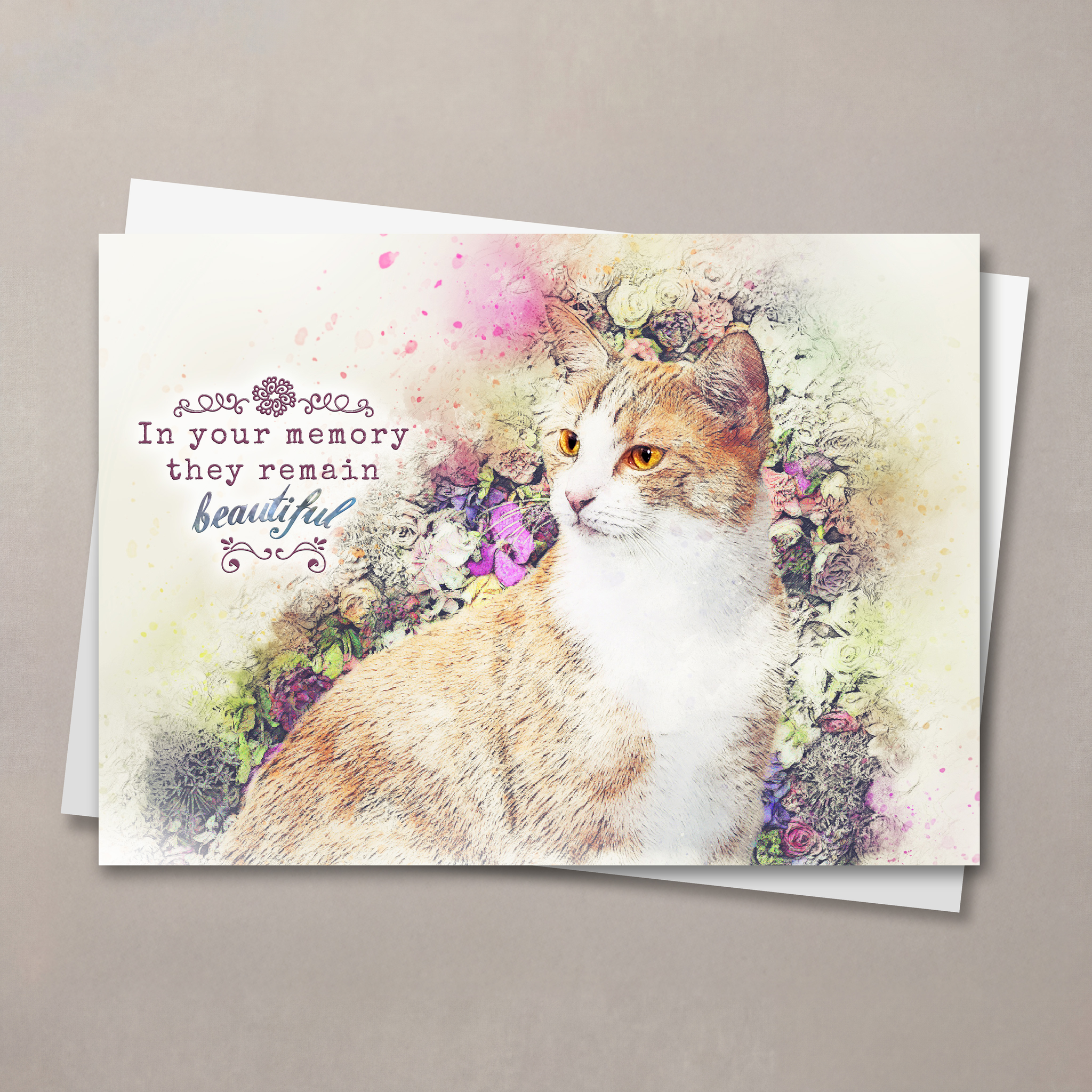 Beautiful Memory Cat Pet Sympathy Card