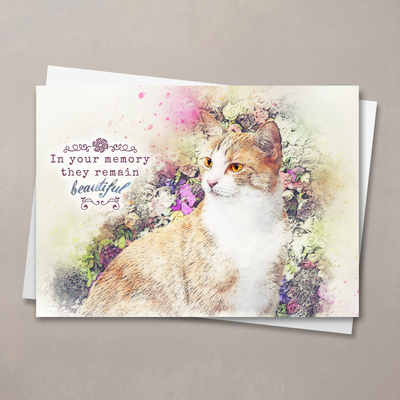 Beautiful Memory Cat Pet Sympathy Card