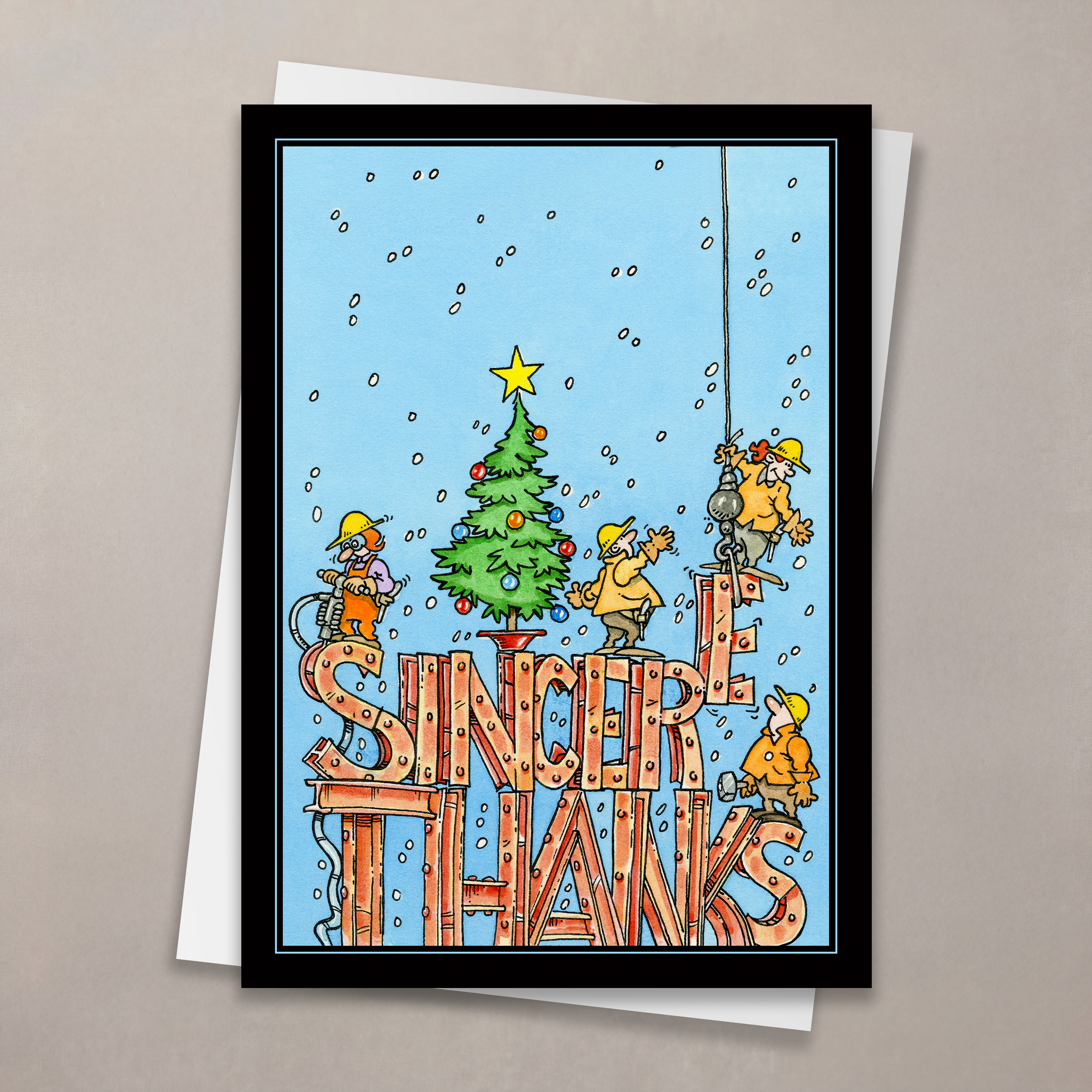 Building Thanks Construction Christmas Card