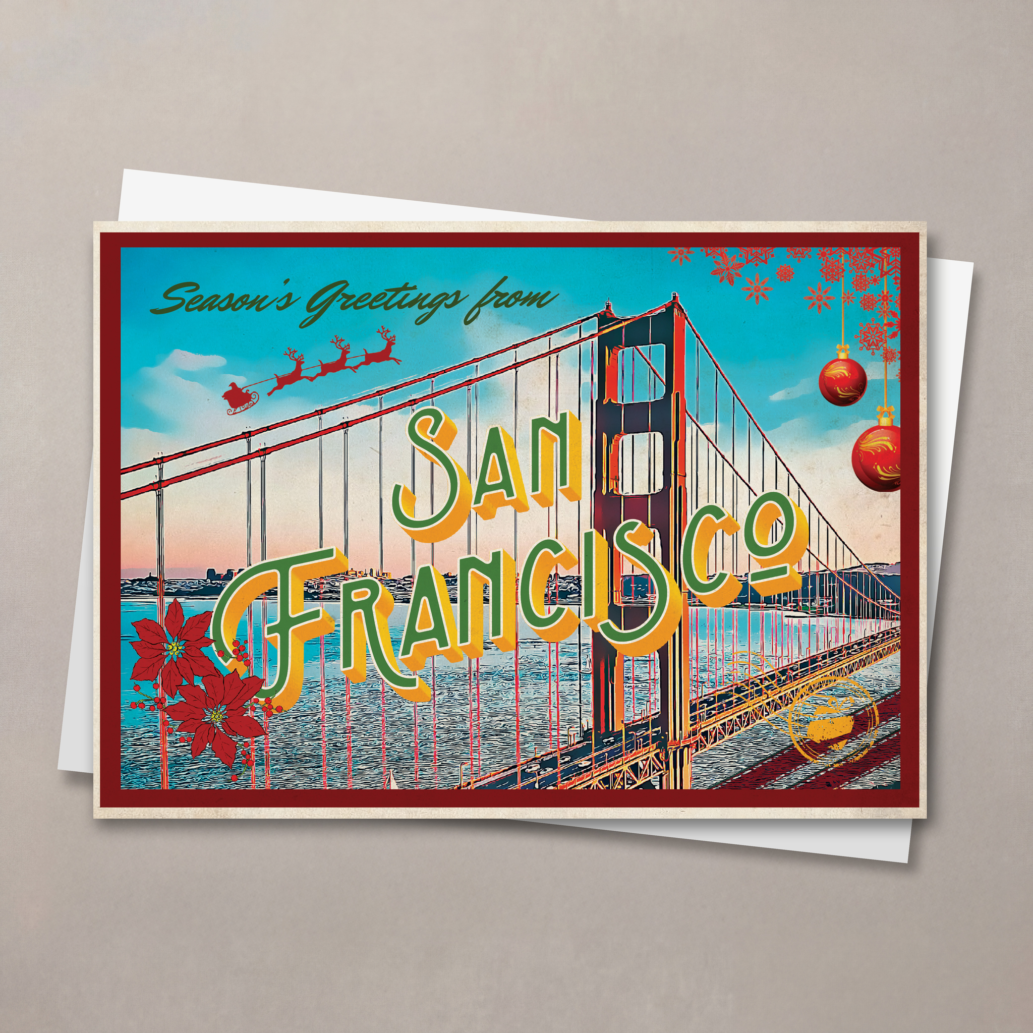 San Francisco Vintage Postcard Christmas Card