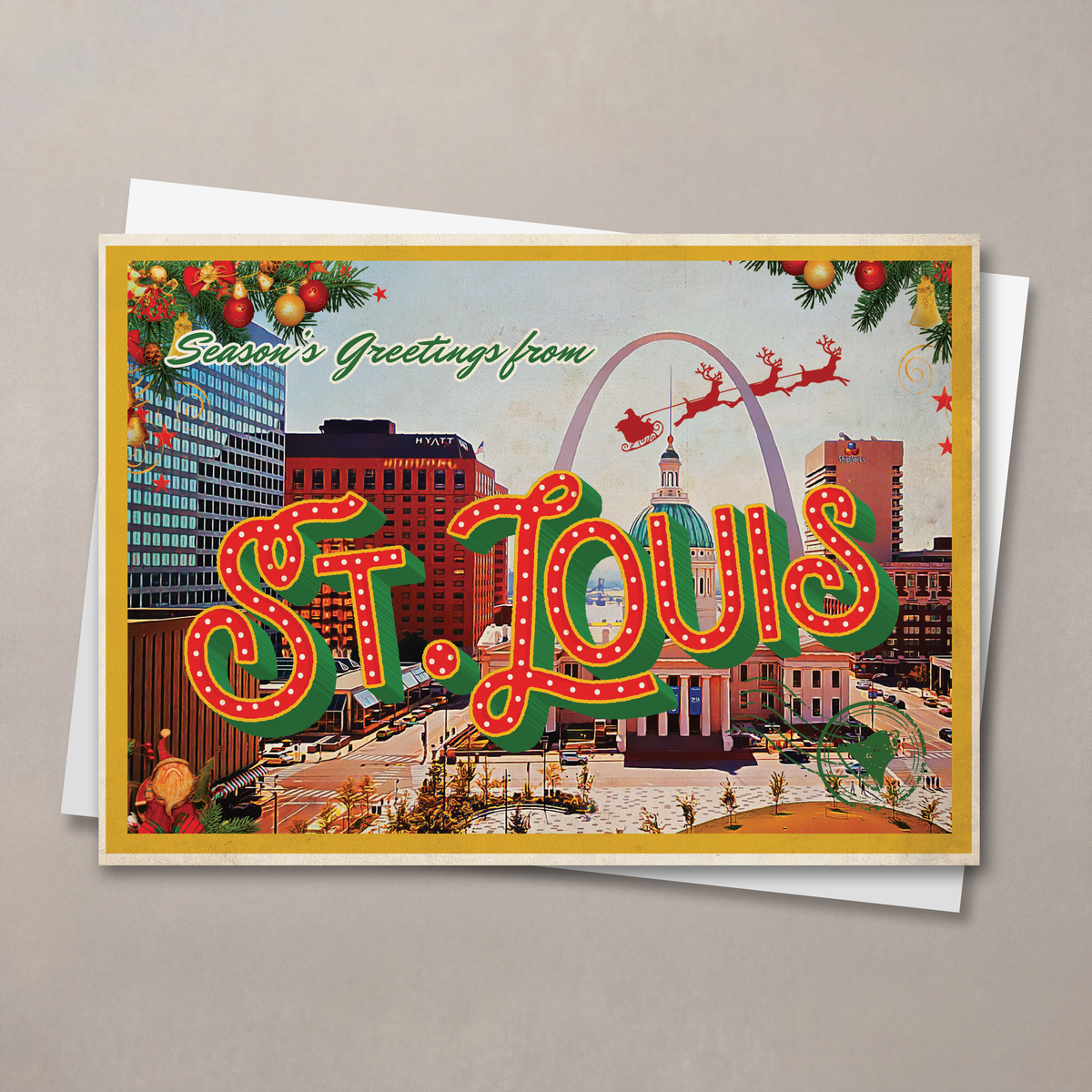 St. Louis Vintage Postcard Christmas Card