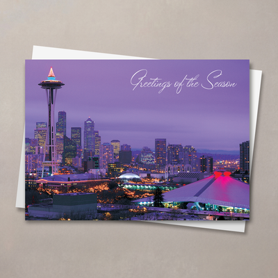 Seattle Panoramic Christmas Card