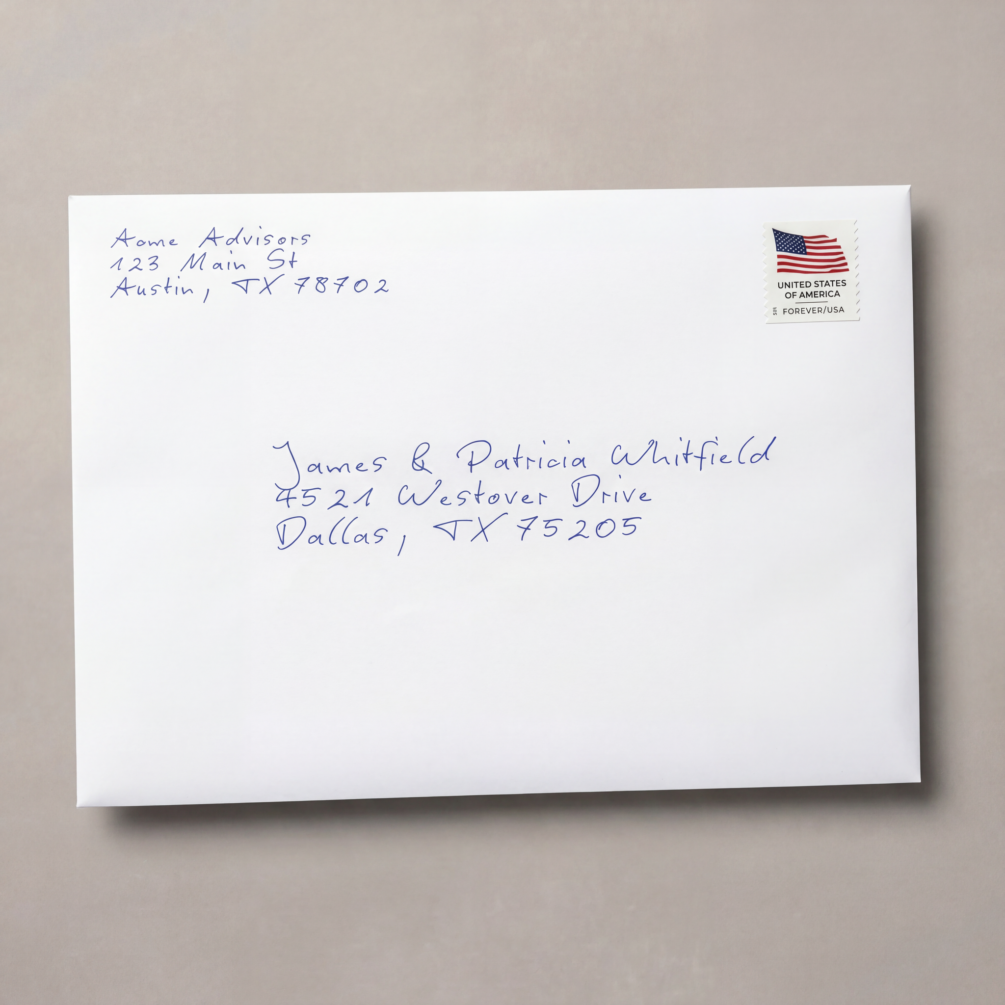 Premium Handwritten Envelopes (Real Pen) - Stuffed, Stamped & Mailed to Your Recipients
