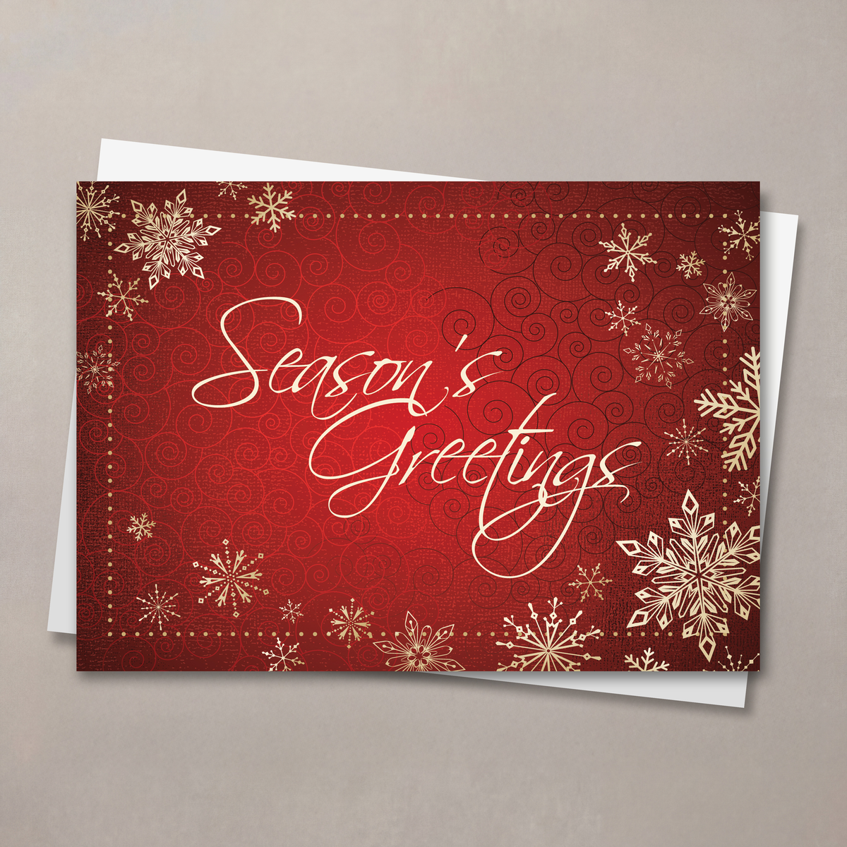 Season's Greetings Snowflakes Christmas Card