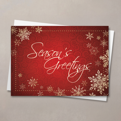 Season's Greetings Snowflakes Christmas Card