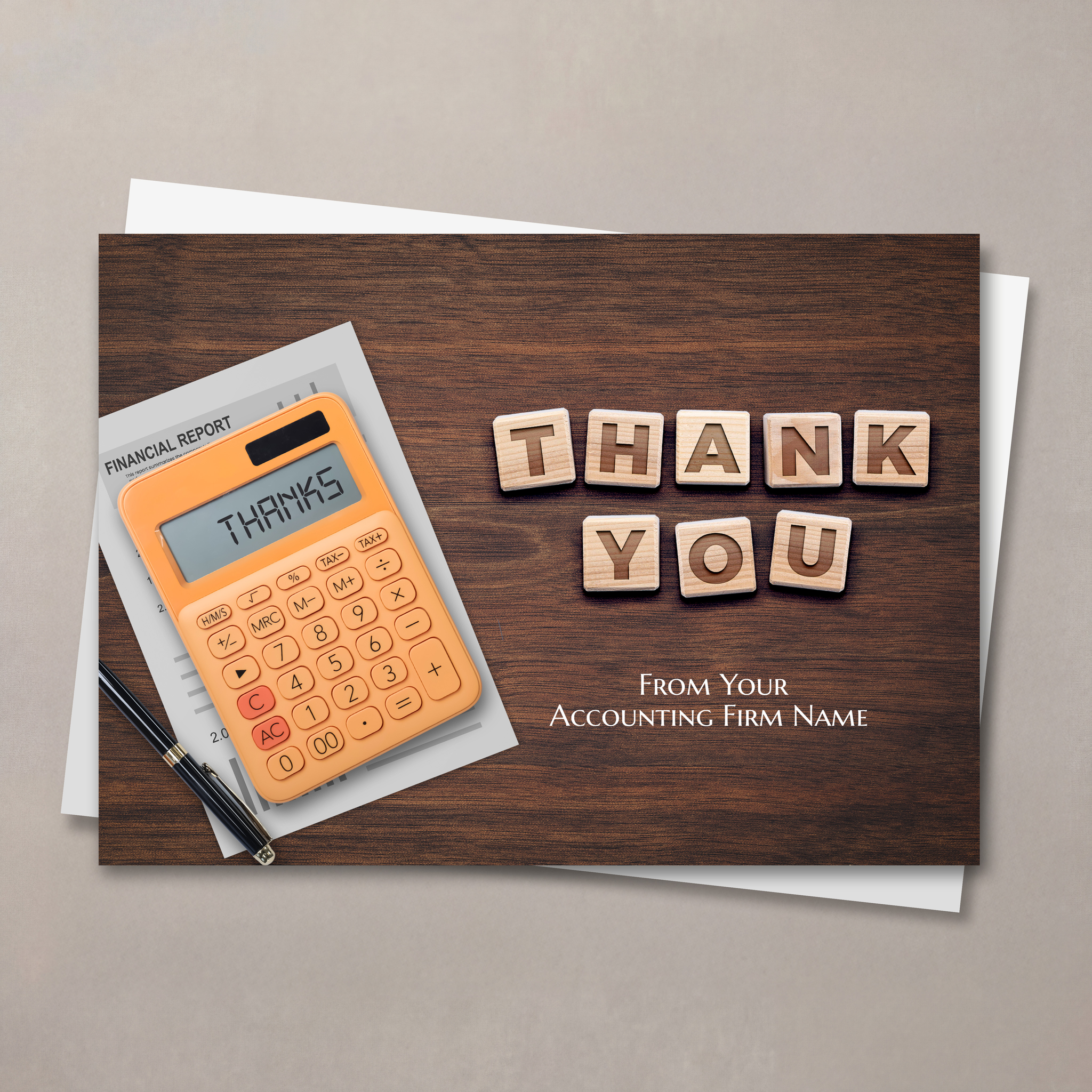 Financial Desk Thank You Card
