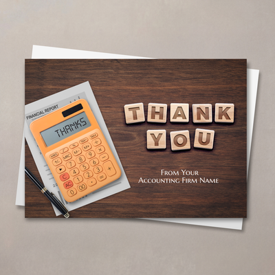 Financial Desk Thank You Card