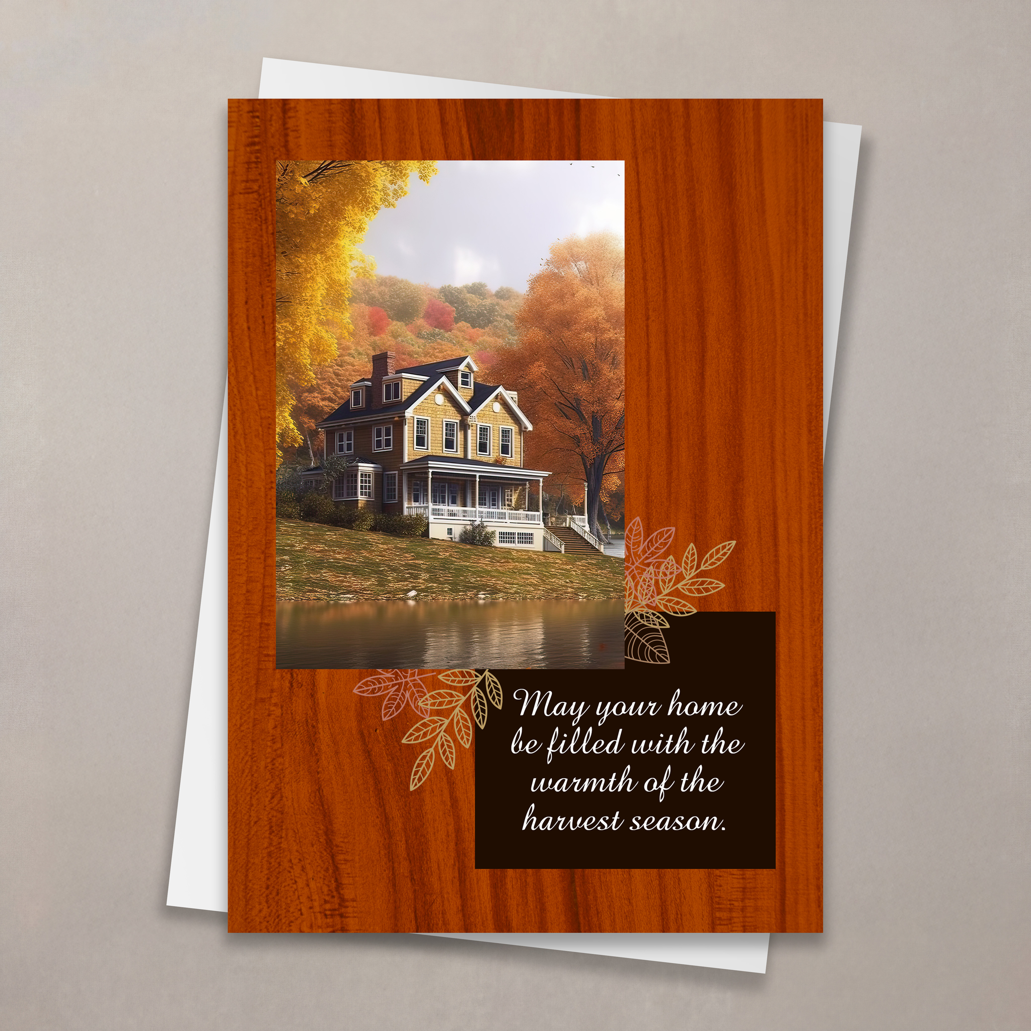 House By The Lake Thanksgiving Card