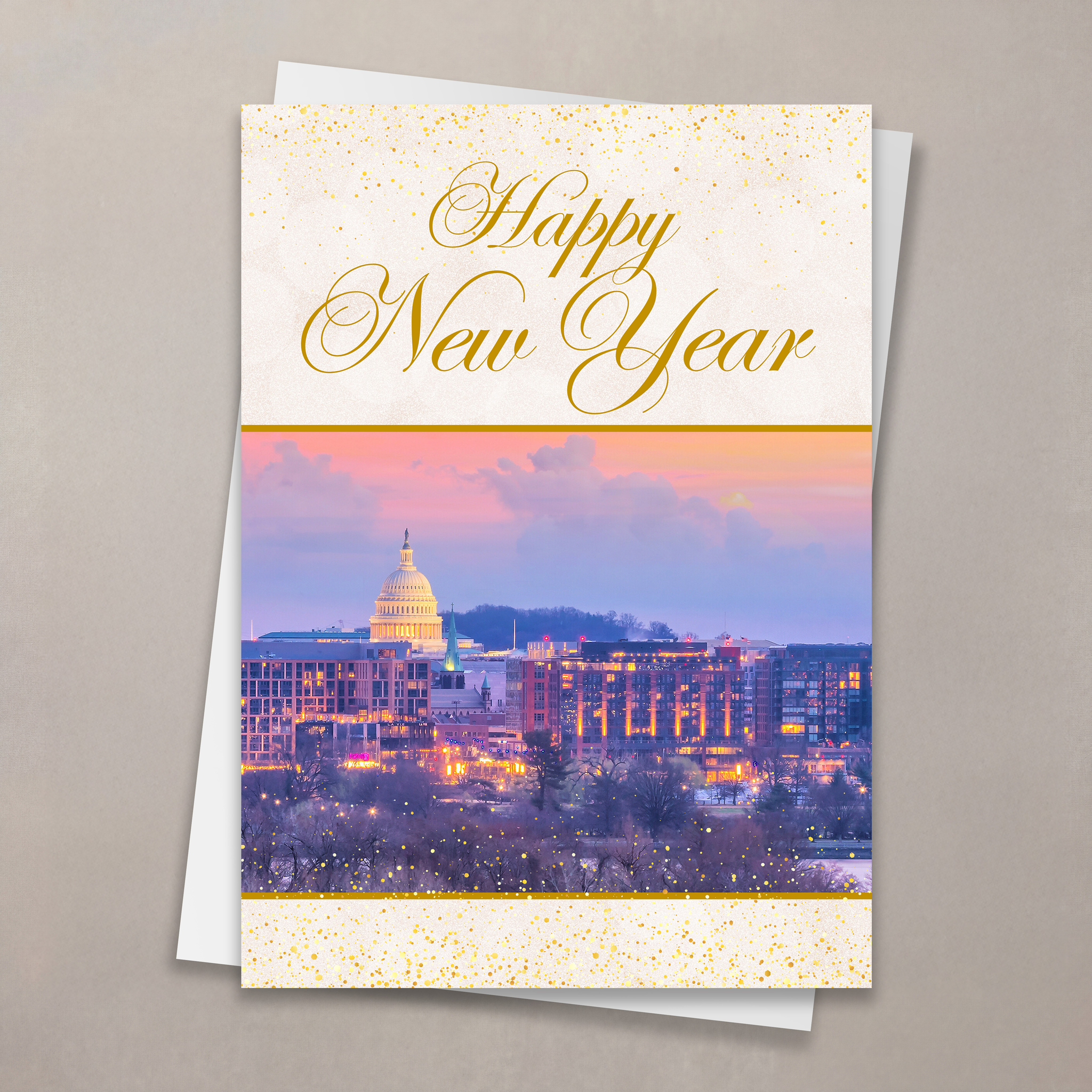 Skyline Glow New Year Card - Washington DC